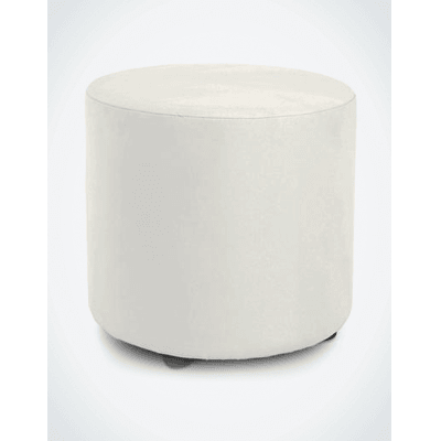 Stella Ottoman Round White Leather