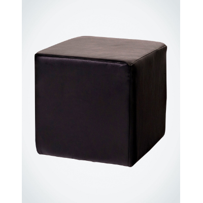 Stella Ottoman Cube Black Leather