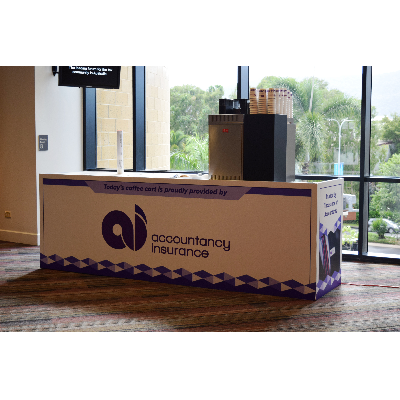 COFFEE COUNTER/JUICE BAR WHITE with GRAPHICS 2m