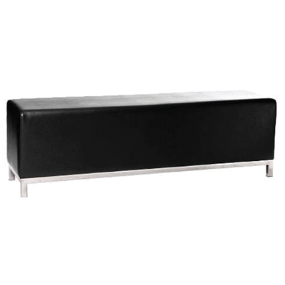 Stella Bench Ottoman Black Leather 1.5m