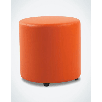 Stella Ottoman Round Orange Leather