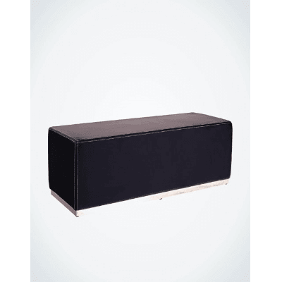 Stella Bench Ottoman Black Leather 1.2m