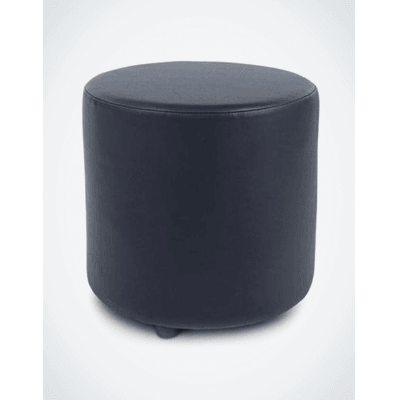 Stella Ottoman Round Black Leather
