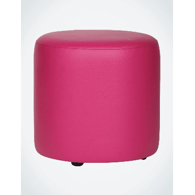 Stella Ottoman Round Pink Leather