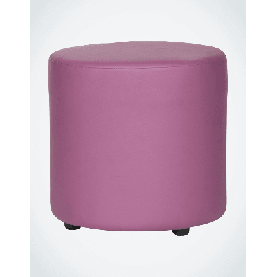 Stella Ottoman Round Purple Leather