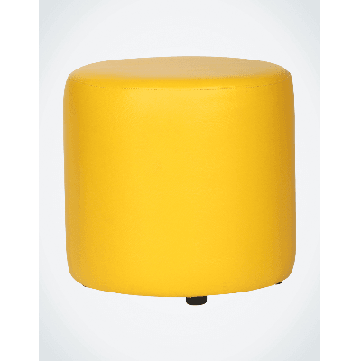 Stella Ottoman Round Yellow Leather